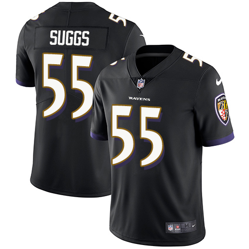 Nike Ravens #55 Terrell Suggs Black Alternate Men's Stitched NFL Vapor Untouchable Limited Jersey - Click Image to Close